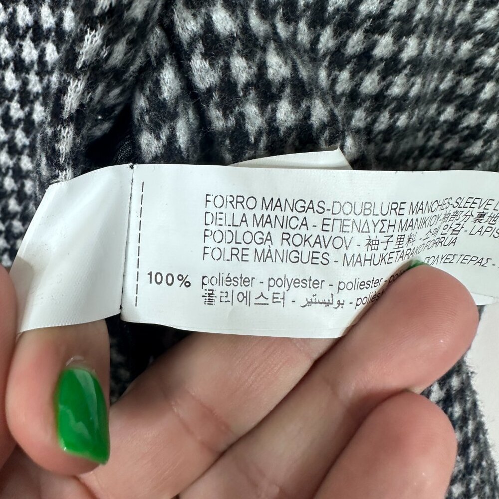 ZARA Basic Houndstooth Peacoat Double-Breasted La… - image 6